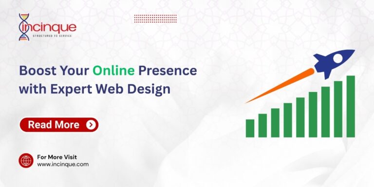 A bar chart with a rocket ship launching from the highest bar, symbolizing rapid business growth and improved digital visibility through expert web design.
