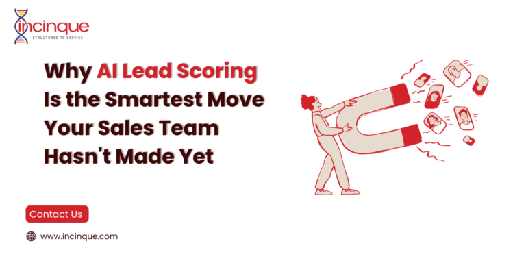 Incinque marketer using a large magnet to attract and score high-quality leads.