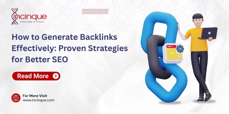 A 3D illustration of a person holding a laptop and leaning against a large interlocking chain icon, representing the importance of building backlinks for SEO authority.